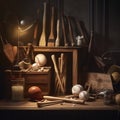 Wooden Sports Equipment Showcase Image