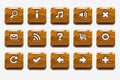 Wood buttons with different menu elements