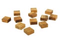 Wooden square figures isolated Royalty Free Stock Photo