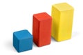 Toy wooden blocks stack, tower of blank multicolor Royalty Free Stock Photo