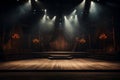 Wooden Stage and Lights. A Captivating Performance Setting. AI