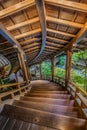 Wooden stair case at Eikando Temple iKyoto, Japan - October 20 2014: Eikando temple famous for its un Royalty Free Stock Photo