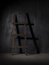 Wooden staircase in a dark room shadow Royalty Free Stock Photo
