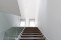 Wooden staircase and glass balustrade