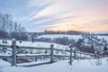 Wooden staircase and a monument to the artist Levitan on Mount Levitan in Plyos Royalty Free Stock Photo