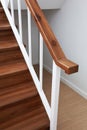 Wooden staircase railing Royalty Free Stock Photo