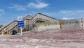 Wooden staircase for walkway over the sand dunes on a Fire Islands Beach Royalty Free Stock Photo