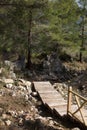 Wooden stairs in ancient city Royalty Free Stock Photo