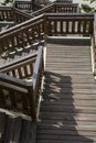 Wooden stairs on the beach in Miedzyzdroje Royalty Free Stock Photo