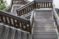 Wooden stairs on the beach in Miedzyzdroje Royalty Free Stock Photo