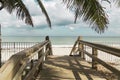 Wooden stairs on deserted beach dunes in Vero Royalty Free Stock Photo