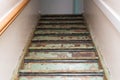 Wooden stairs with details and urban style makeover Royalty Free Stock Photo