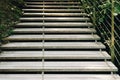Wooden stairs in the forest close up Royalty Free Stock Photo