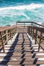 Wooden stairs going down to water Royalty Free Stock Photo