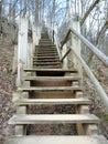 Wooden stairs going on hill top, Latvia Royalty Free Stock Photo