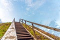 Wooden stairs at the hill Royalty Free Stock Photo