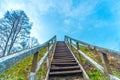 Wooden stairs at the hill Royalty Free Stock Photo