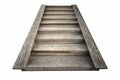 Wooden stairs isolated closeup on white background Royalty Free Stock Photo