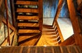 Wooden stairs in an old wooden house Royalty Free Stock Photo