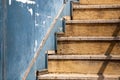 wooden stairs in old wooden house Royalty Free Stock Photo