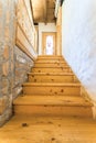 Wooden stairs in rustic home Royalty Free Stock Photo