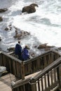 Wooden stairs to beach Royalty Free Stock Photo