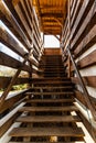 Wooden stairs to small wooden viewing platform