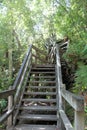 Wooden Stairs to Somersby Falls Australia Royalty Free Stock Photo