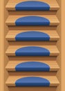 Wooden Stairs Treads Mats Blue Endless