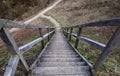 Wooden stairway leading down