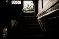 Wooden stairway of old two-storied pavilion in Wangjianglou Park Royalty Free Stock Photo