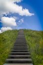 Wooden stairway to blue heaven Royalty Free Stock Photo