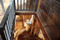 Wooden stairwell, going on down