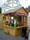 Wooden stall with craftsman beer