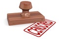 Wooden stamp censored with red text Royalty Free Stock Photo