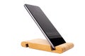 Wooden stand for modern mobile smartphone
