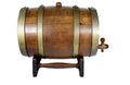 Wooden Stand Supporting Oak Wine Cask with Brass Hoops Royalty Free Stock Photo