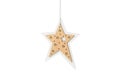 Wooden star isolated on white background. Christmas Royalty Free Stock Photo