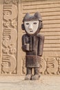 Wooden statue at archeological site Chan Chan Royalty Free Stock Photo