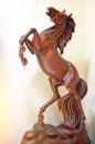 Wooden statue of a horse from mahogany.