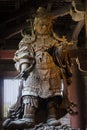 Wooden statue of Komokuten guardian watching over Todaiji Temple and its precincts Royalty Free Stock Photo