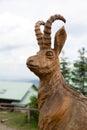 Wooden statue and sculpture of chamois
