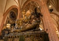 Wooden statue of St George and Dragon in Stockholm Royalty Free Stock Photo