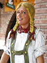 Wooden statue of a waitress girl dressed in traditional German clothes. Oktoberfest. Beer fest. Villa General Belgrano, CÃÂ³rdoba,