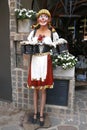 Wooden statue of a waitress girl dressed in traditional German clothes. Oktoberfest. Beer fest. Villa General Belgrano, CÃÂ³rdoba,