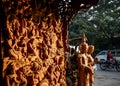 Wooden statues of Buddha in Mandalay, Myanmar.
