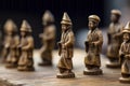 Wooden Statuettes: Serene Eastern Monks in Meditation