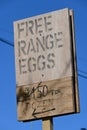 Stencilled Free Range Eggs Sale Board, Norwich, England, UK Royalty Free Stock Photo