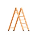 Wooden stepladder. Folding ladder. Isolated on white background.