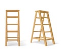 Wooden stepladder, tall stair with stand for tray